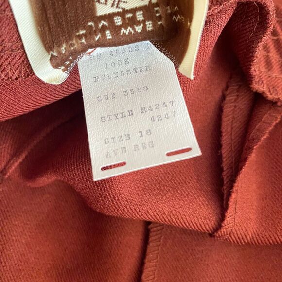 NWT Deadstock VTG Sears Fashion Place Size L Burnt Dark Orange Mod Skirt Pockets - Picture 7 of 8